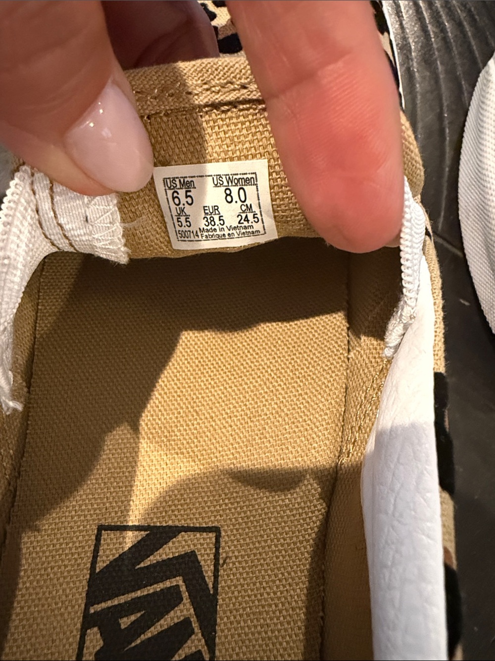 Vans Kids Slip-On Sneakers in Leopard Print Tan and Black - Picture 5 of 5